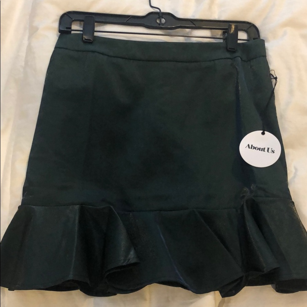 About Us mini green skirt